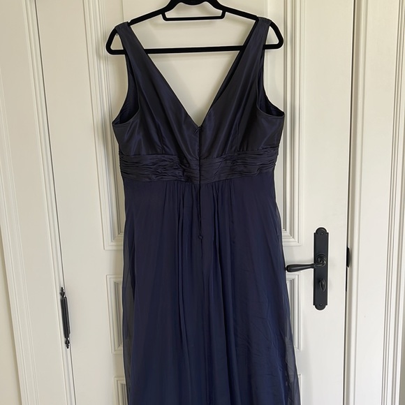 Teri Jon long dress. Size 16 blue taffeta top and chiffon bottom. - Picture 3 of 8